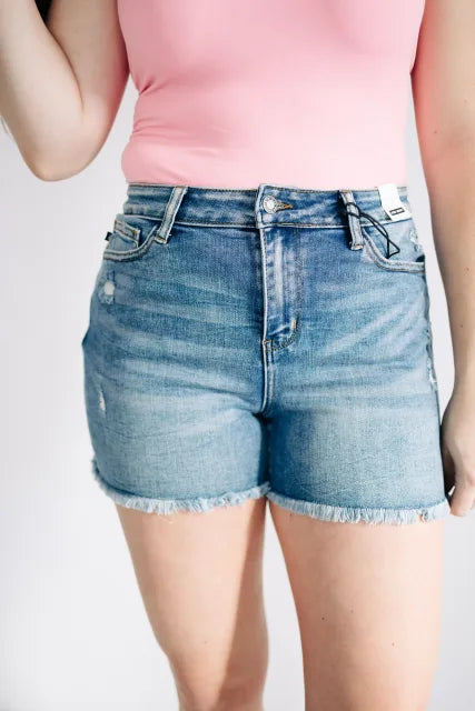 Judy Blue High rise Frayed Shorts
