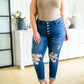 Ari Hi-Rise Button Fly Cuffed Skinny
