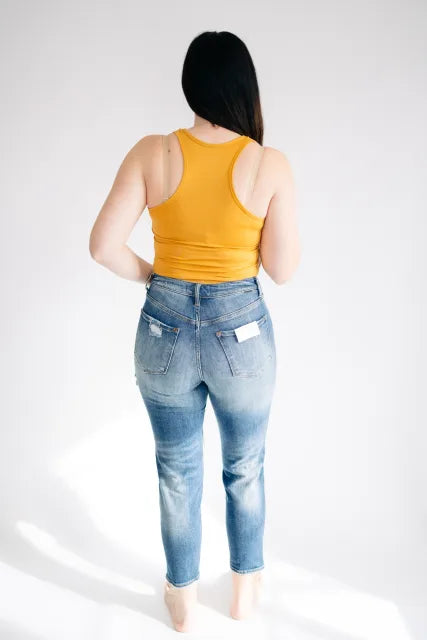 Risen Dark Distressed Capris