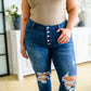 Ari Hi-Rise Button Fly Cuffed Skinny