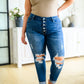 Ari Hi-Rise Button Fly Cuffed Skinny