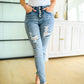Talulla Bleach Splash Button Fly Destroyed Skinny Jeans