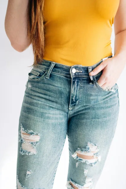 Judy Blue Distressed Capris