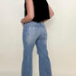 Risen Mid-Rise Button Down Wide Leg Jeans