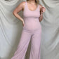 FawnFit Wide Leg Sleeveless Jumpsuit With Built-In Bra