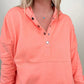 Batwing Sleeve Buttoned Hoodie with Pockets