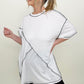 White Round Neck Short Sleeve T-Shirt