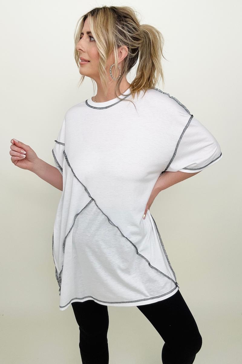 White Round Neck Short Sleeve T-Shirt