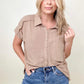 Gigio Cut Edge Detail Dolman Sleeve Cotton Muslin Top