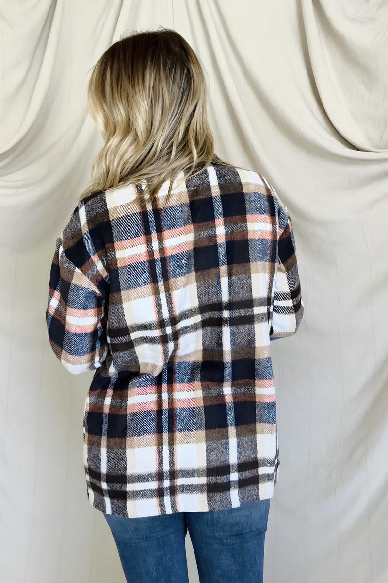 Plaid Flannel Shacket With Pockets