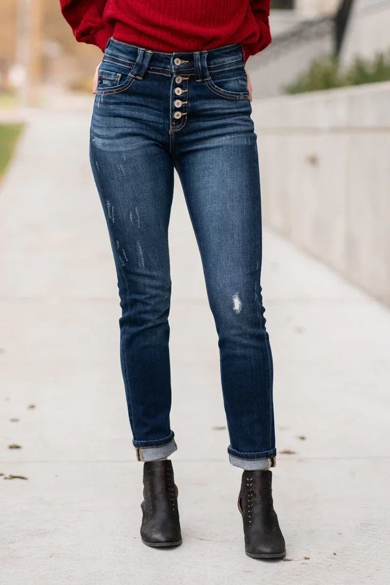 KanCan Mid Rise Tummy Control Jeans