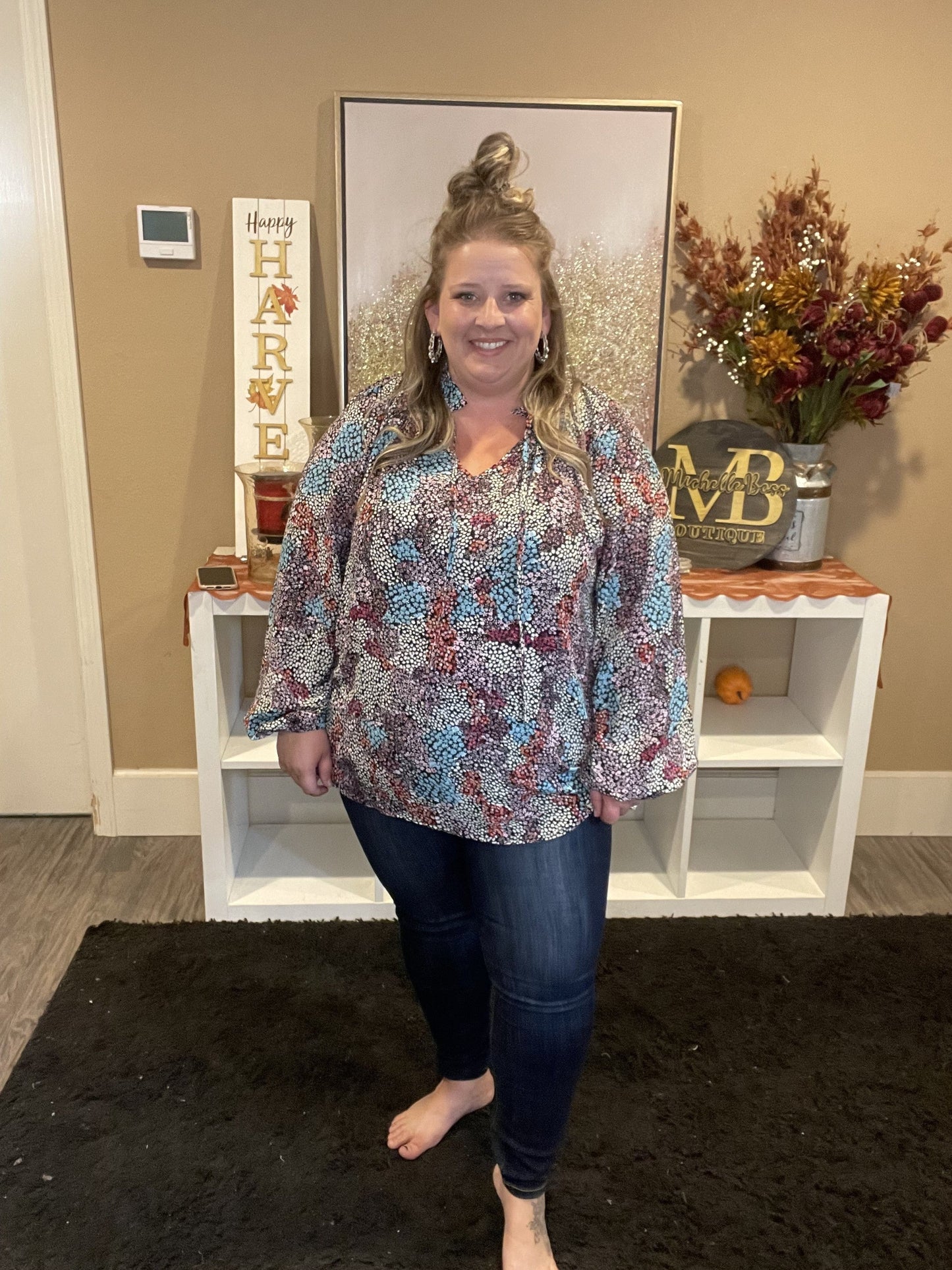 Puff Sleeve Floral Top