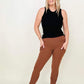 Zenana Cotton Wide Waistband Pocket Leggings