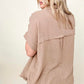 Gigio Cut Edge Detail Dolman Sleeve Cotton Muslin Top