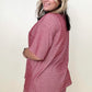 Petal Dew Solid V Neck Short Sleeve Loose Fit T-Shirt
