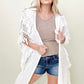 Davi & Dani Fringe Detail Knit Hooded Poncho Kimono