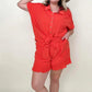 Gigio Flutter Hem Cotton Muslin Shorts with Cut Edge Detail