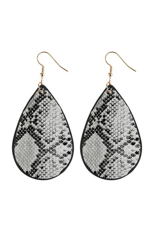 White & black snake skin earring *Final Sale*