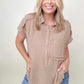 Gigio Cut Edge Detail Dolman Sleeve Cotton Muslin Top