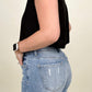 Risen Mid-Rise Button Down Wide Leg Jeans