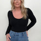 Fawnfit Ribbed Built-In Bra Long Sleeve Bodysuit