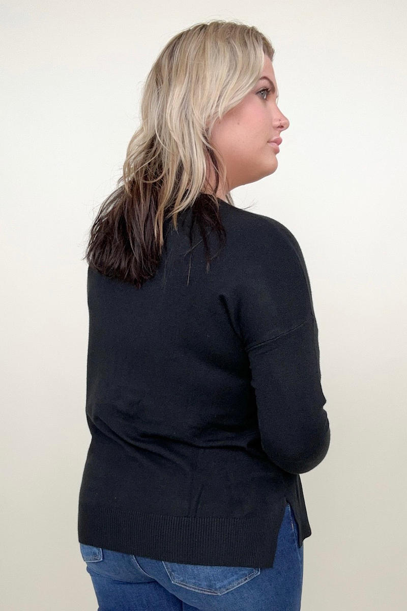 Zenana Front Seam Light Knit Sweater
