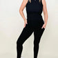 Zenana Cotton Wide Waistband Pocket Leggings