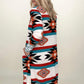 Multicolor Geometric Color Block Long Cardigan