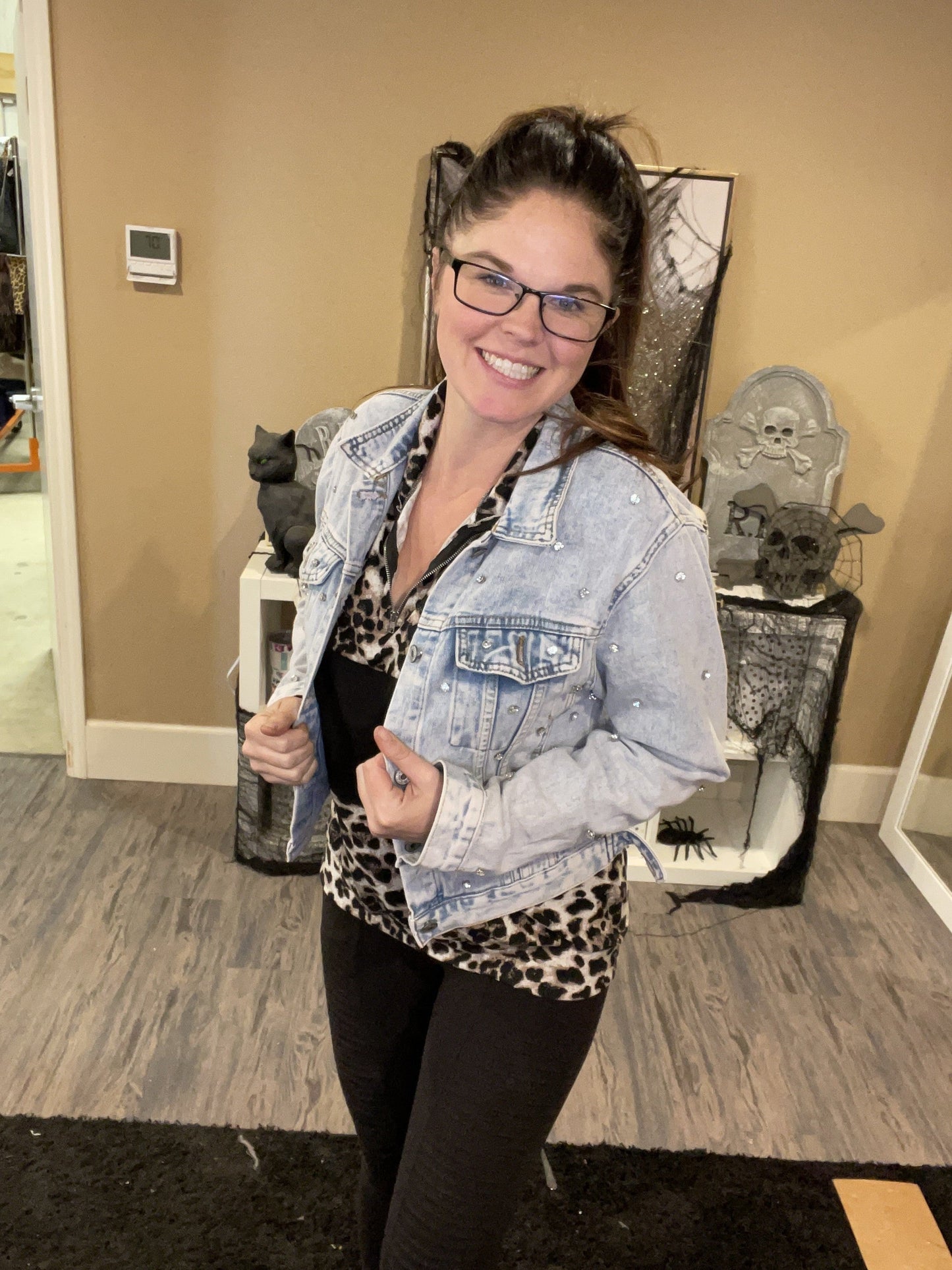 Rhinestone Denim Jacket