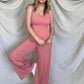 FawnFit Wide Leg Sleeveless Jumpsuit With Built-In Bra