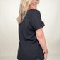 Zenana Rolled Sleeve Boat Neck Top