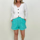 Zenana Contrast Stich Shorts with Pockets