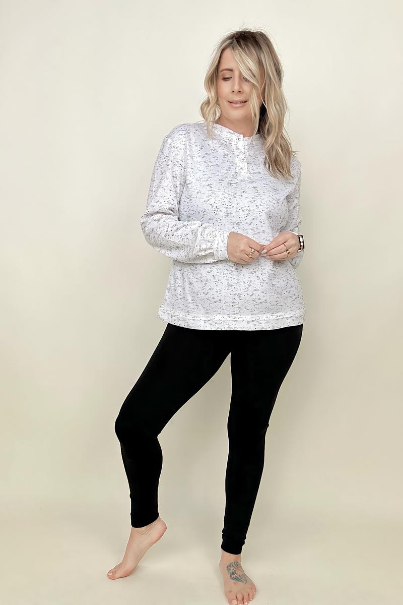 Zenana High Waist Diamond Shape Band Fleece Leggings