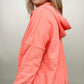 Batwing Sleeve Buttoned Hoodie with Pockets