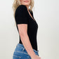 Fawnfit Ribbed Built-In Bra Short Sleeve Bodysuit