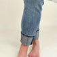 Judy Blue High Waist South Western Print Cuffed Relaxed Fit Jeans
