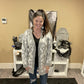 Leopard Knit Sweater Cardigan